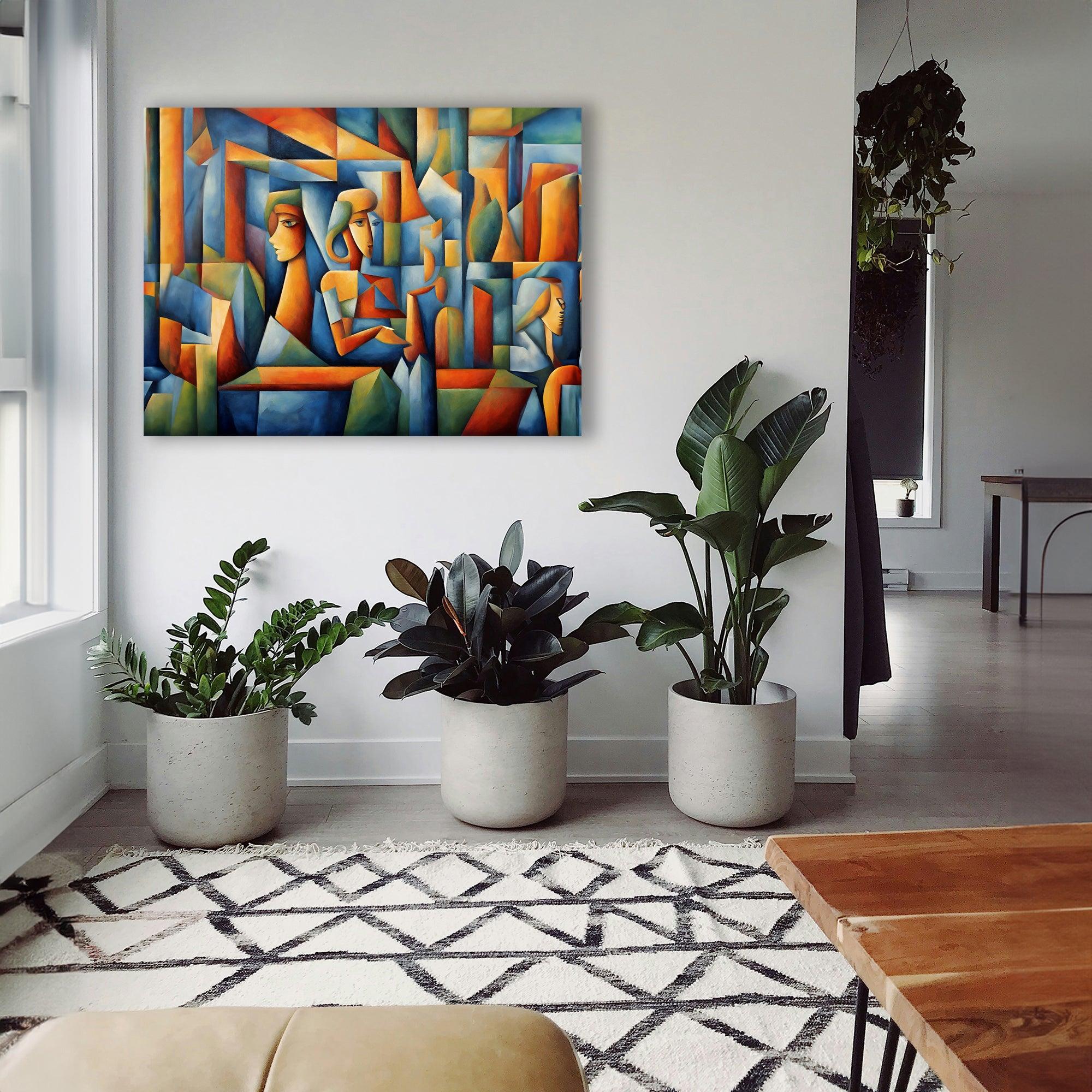 Wandbild Kubistische Frauen Picasso Style Kunstdruck auf Leinwand
