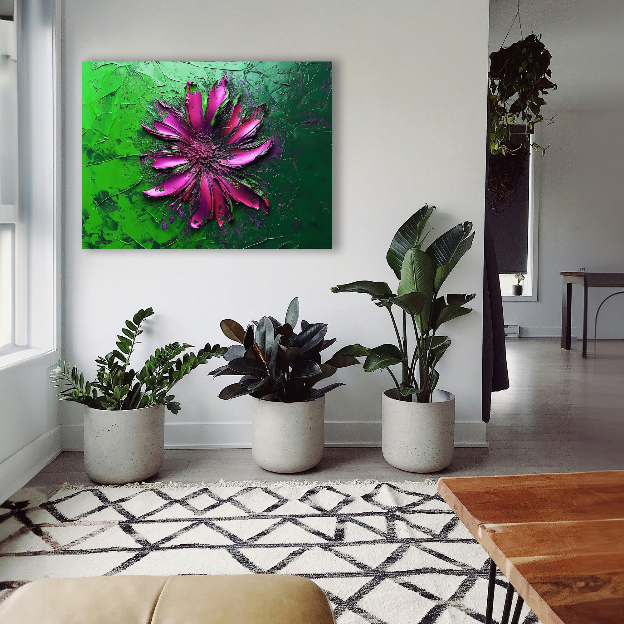 Wandbild Blumen Spachteltechnik Nr. 5 Kunstdruck auf Leinwand