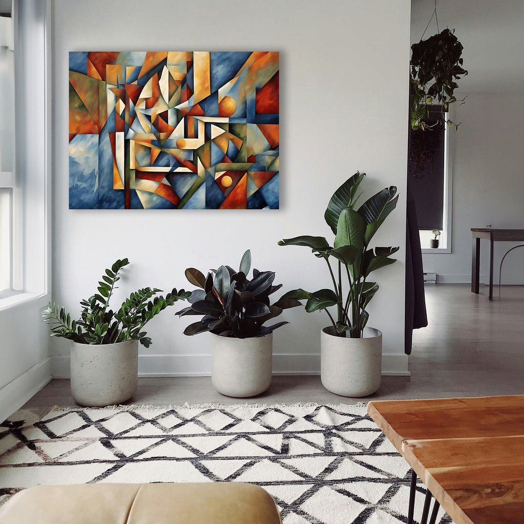Wandbild Kubistische Geometrie Picasso Style Kunstdruck auf Leinwand