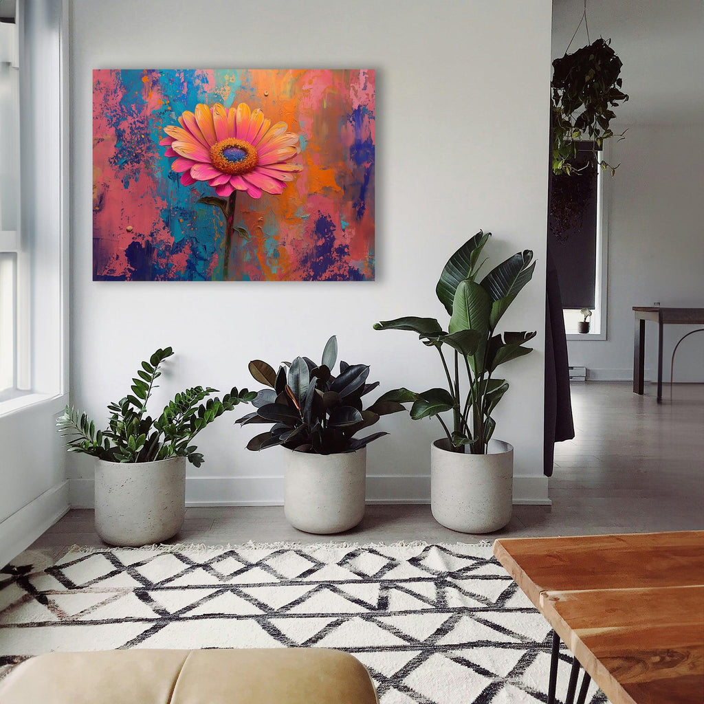 Wandbild Blumen Spachteltechnik Nr. 4 Kunstdruck auf Leinwand