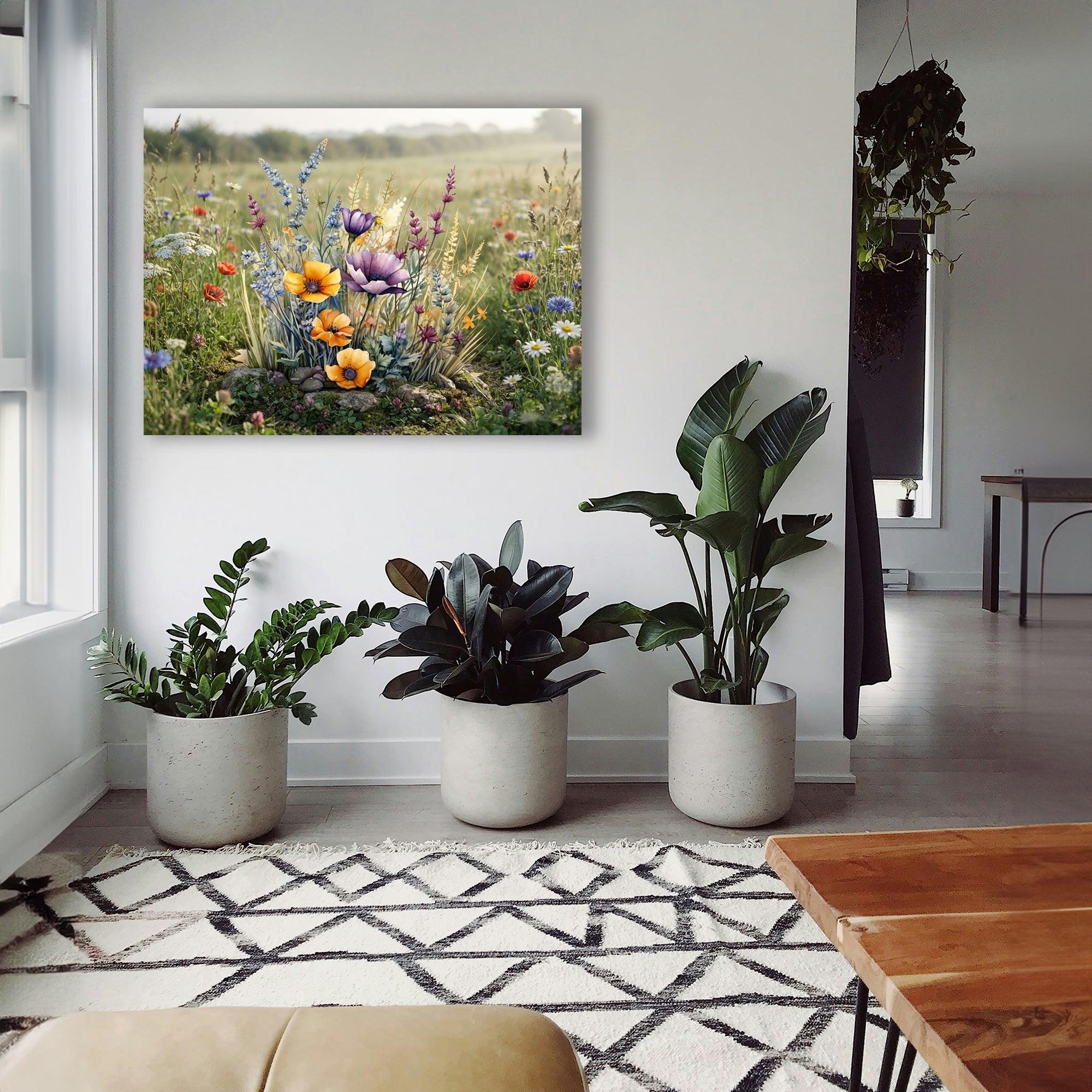 Wandbild Blumenwiese Nr. 4 Kunstdruck auf Leinwand