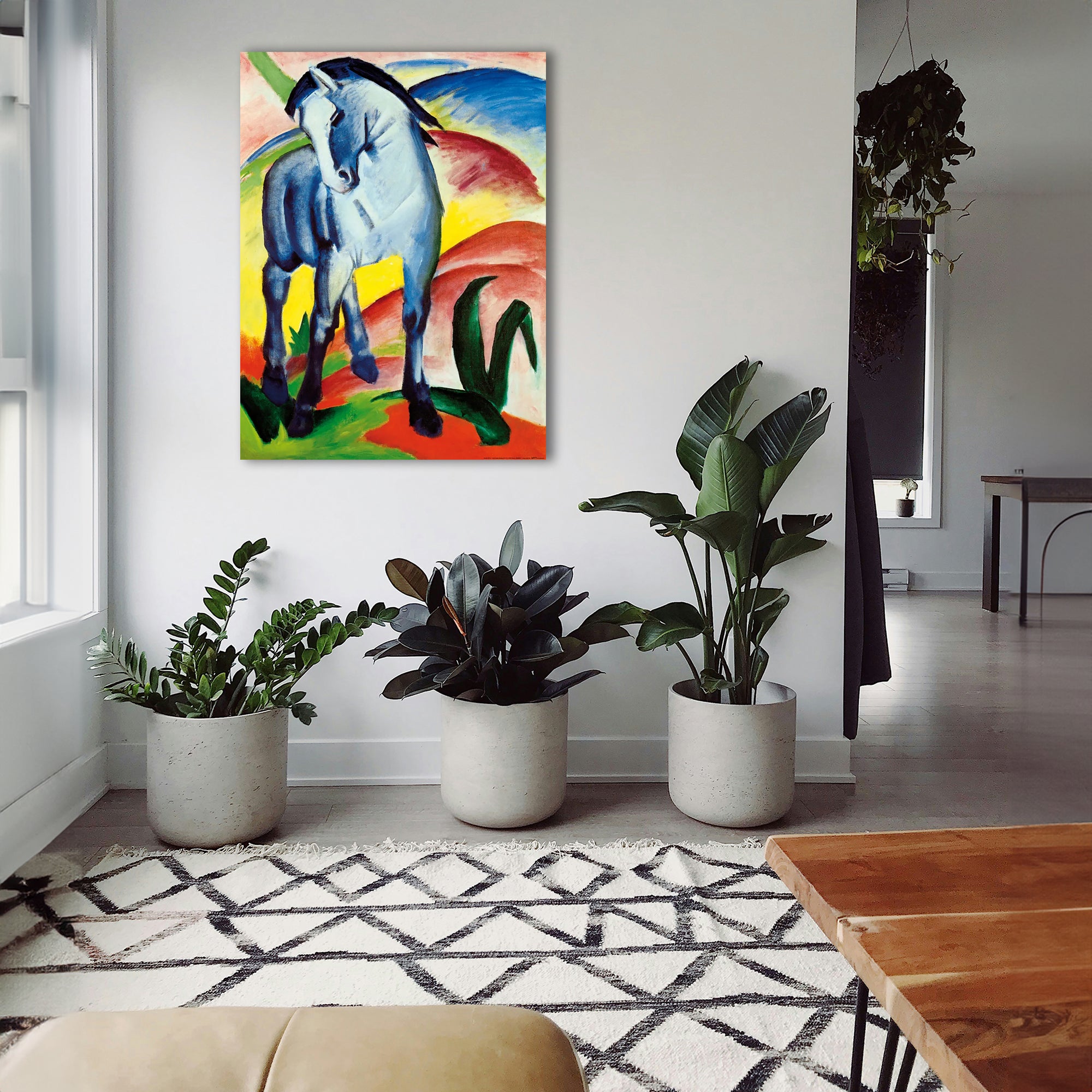 Wandbild Franz Marc Blaues Pferd Kunstdruck auf Leinwand
