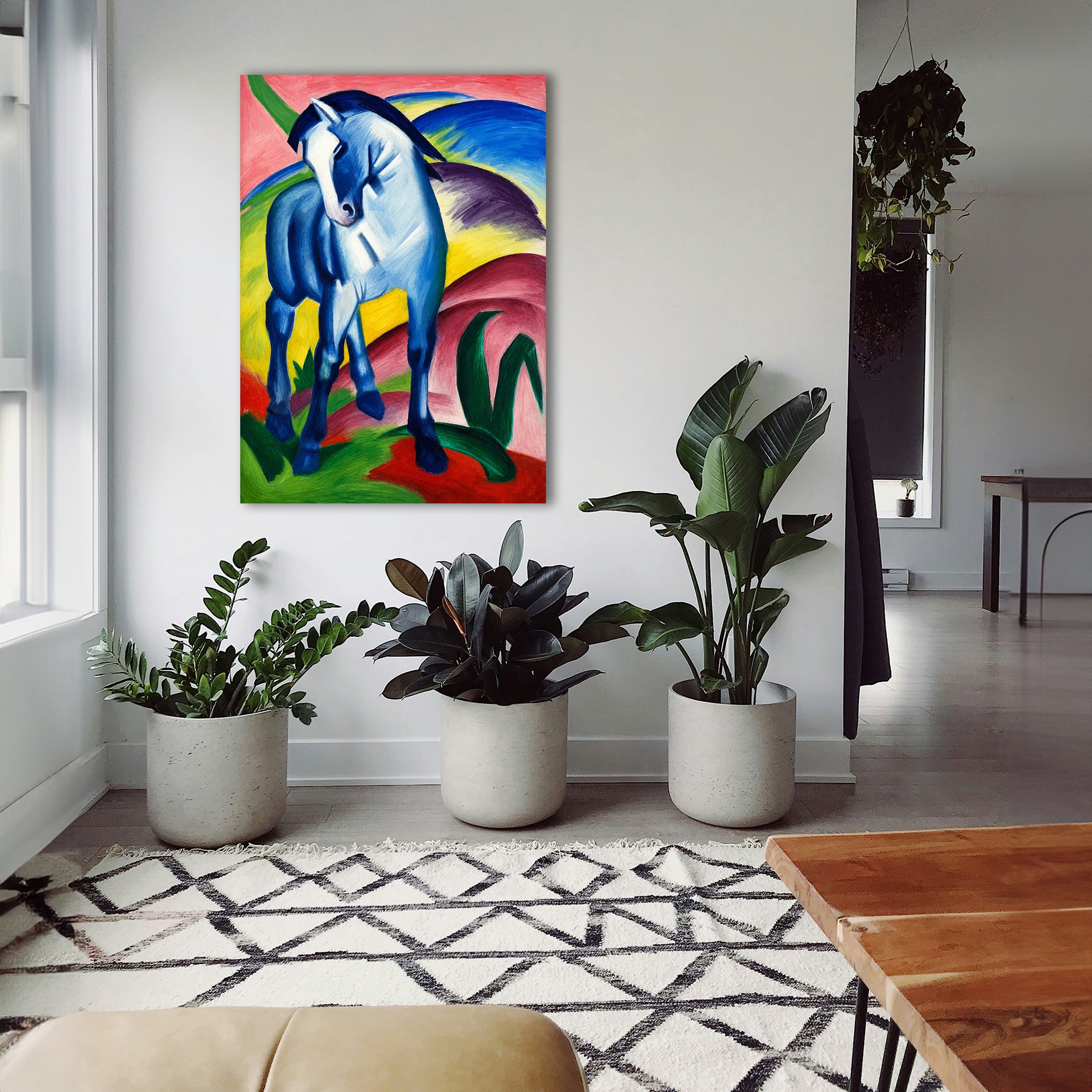 Wandbild Franz Marc Blaues Pferd Nr. 2 Kunstdruck auf Leinwand
