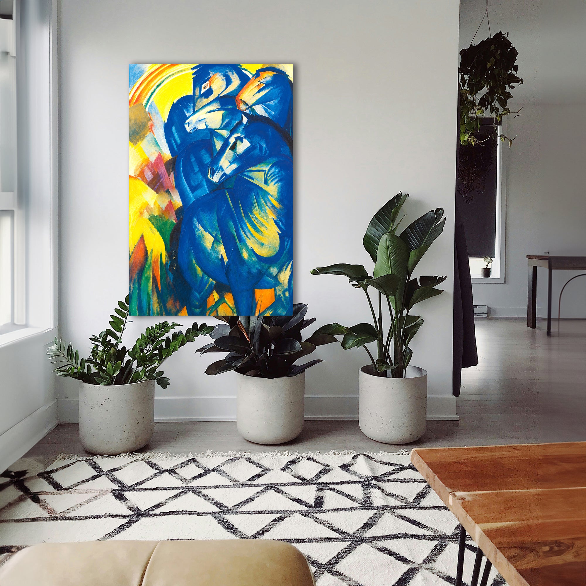Wandbild Franz Marc Turm der blauen Pferde Nr. 3 Kunstdruck auf Leinwand
