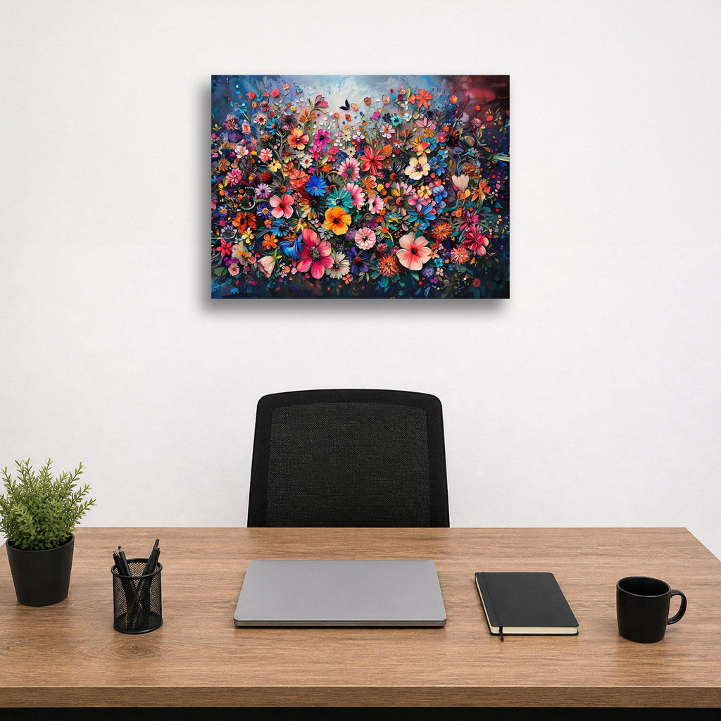 Wandbild Blumen Spachteltechnik Nr. 6 Kunstdruck auf Leinwand