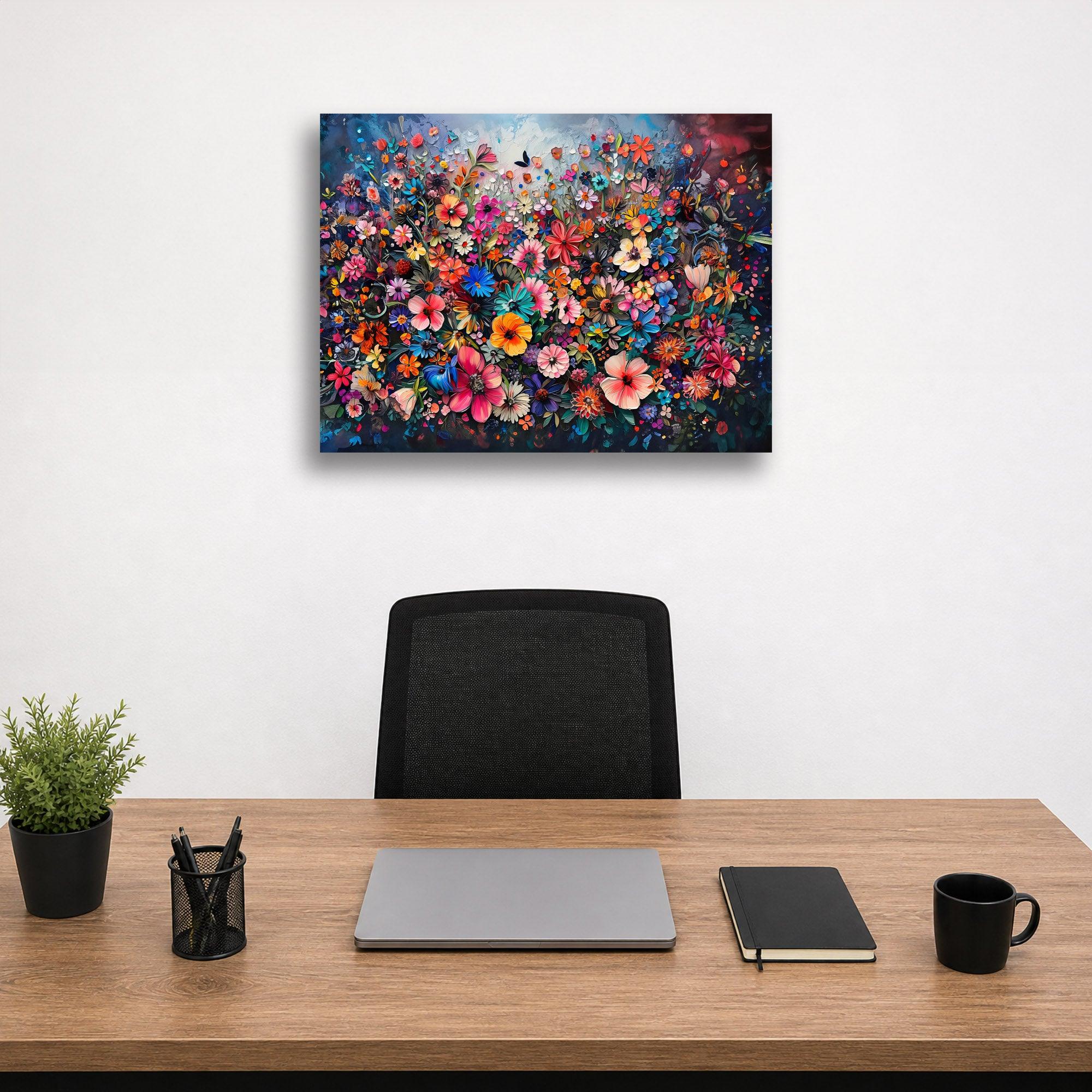 Wandbild Blumen Spachteltechnik Nr. 6 Kunstdruck auf Leinwand
