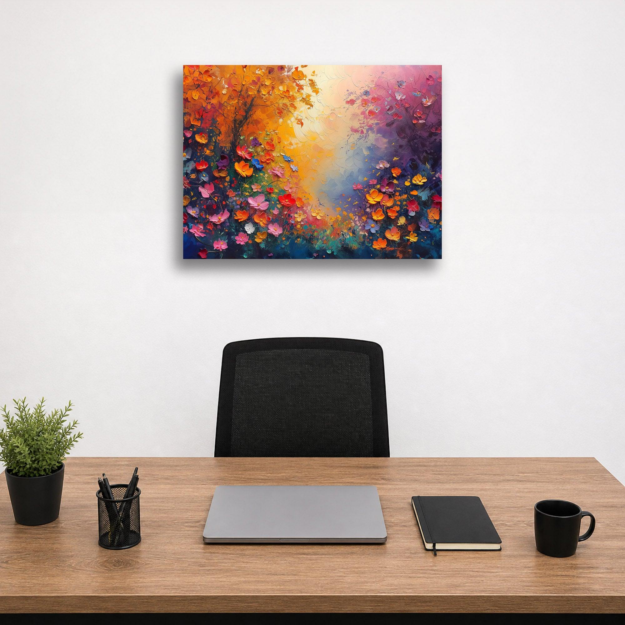 Wandbild Blumen Spachteltechnik Nr. 8 Kunstdruck auf Leinwand