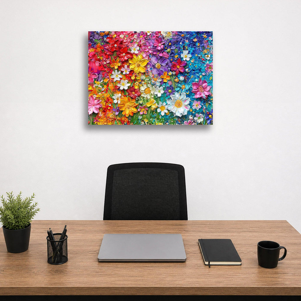 Wandbild Blumen Spachteltechnik Nr. 3 Kunstdruck auf Leinwand