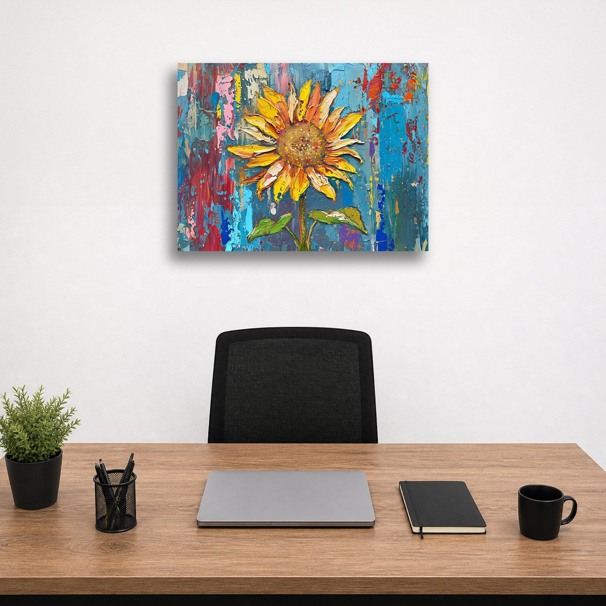 Wandbild Blumen Spachteltechnik Nr. 7 Kunstdruck auf Leinwand