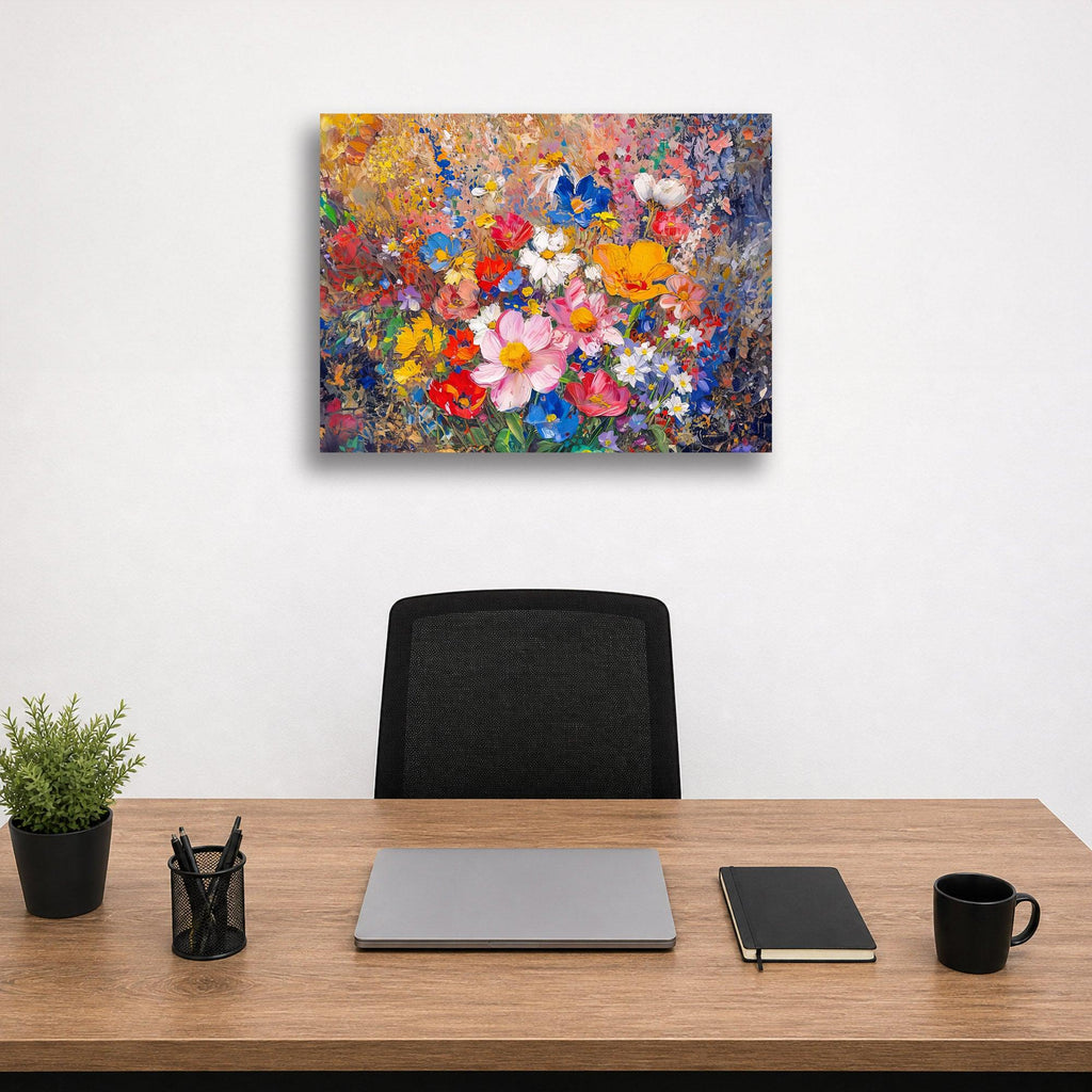 Wandbild Blumen Spachteltechnik Nr. 9 Kunstdruck auf Leinwand
