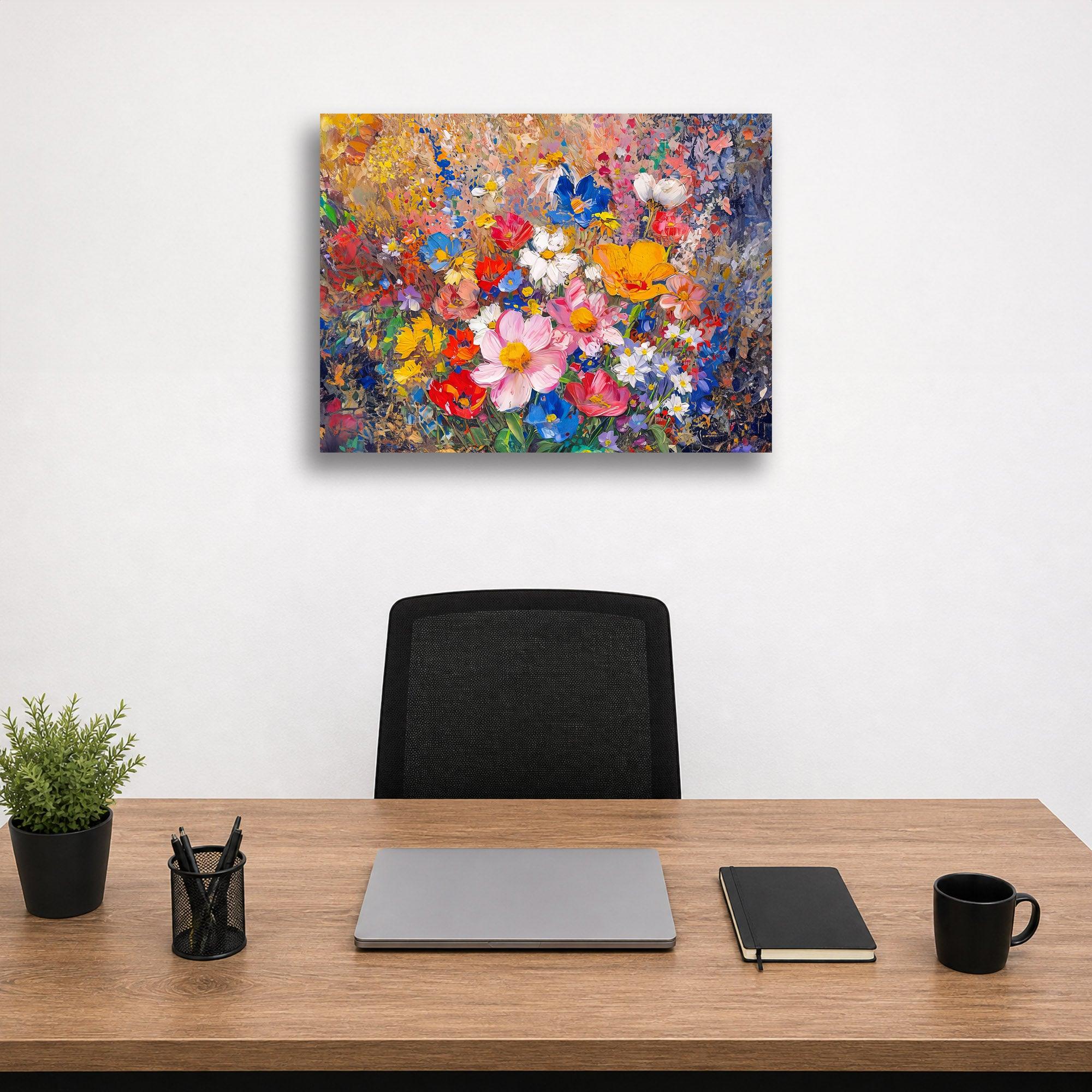 Wandbild Blumen Spachteltechnik Nr. 9 Kunstdruck auf Leinwand