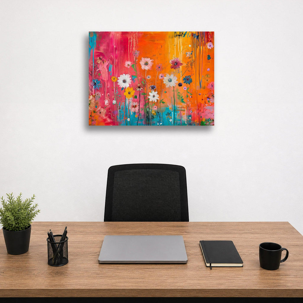 Wandbild Blumen Spachteltechnik Nr. 2 Kunstdruck auf Leinwand