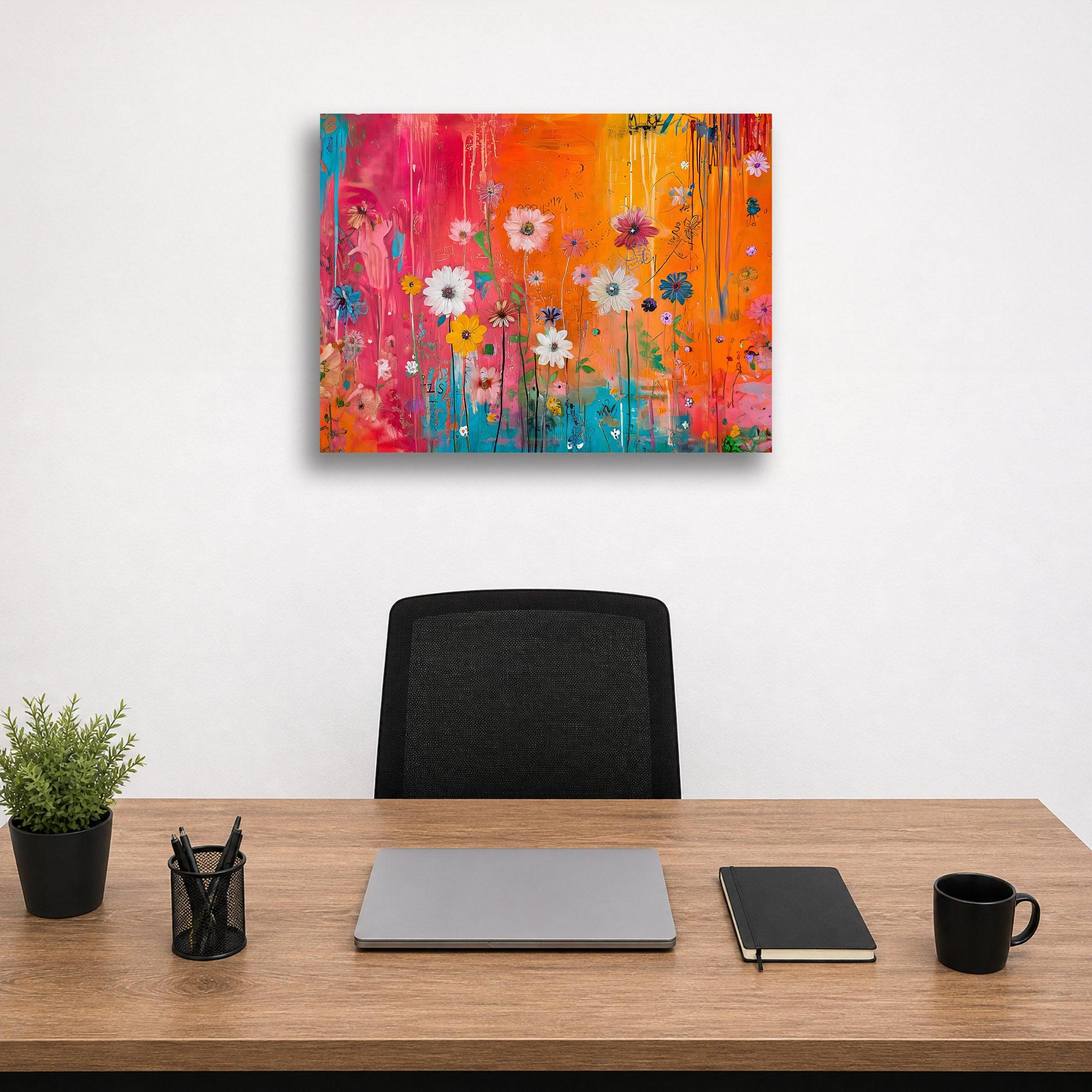Wandbild Blumen Spachteltechnik Nr. 2 Kunstdruck auf Leinwand