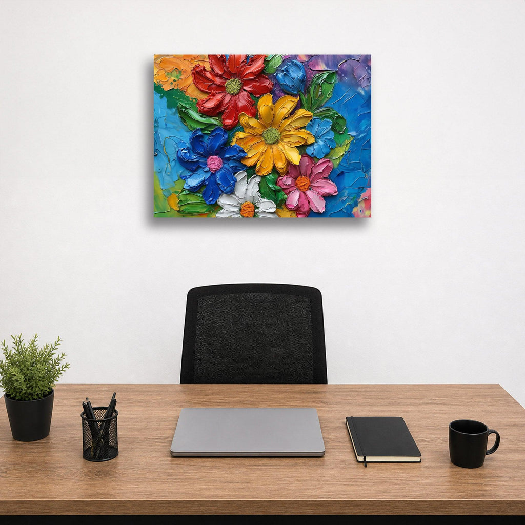 Wandbild Blumen Spachteltechnik Nr. 1 Kunstdruck auf Leinwand