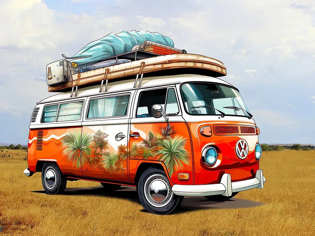 VW Campinbus Wandbild Kunstdruck auf Leinwand | Wandbild Galerie