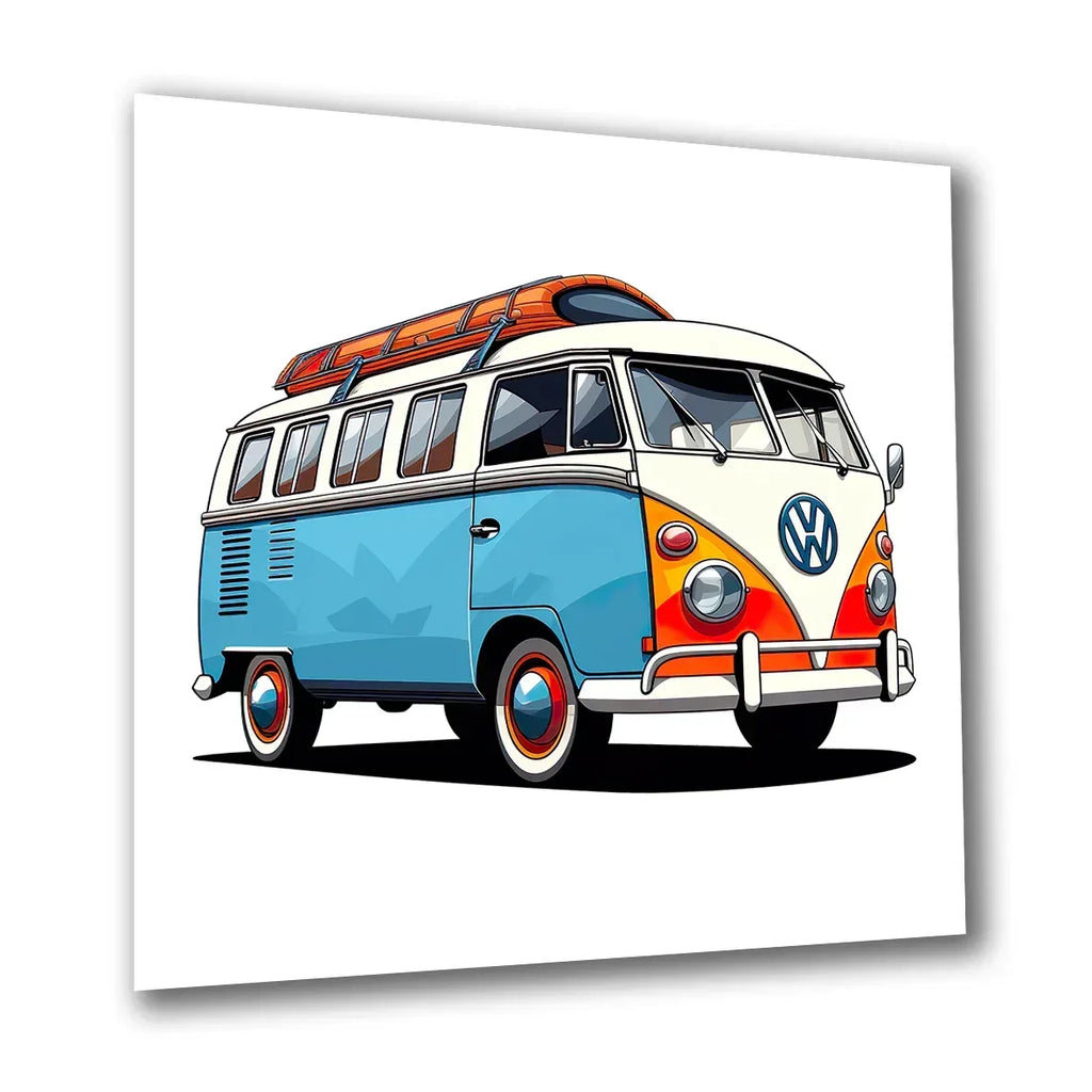 Campingbus VW 6 Wandbild Kunstdruck auf Leinwand | Wandbild Galerie