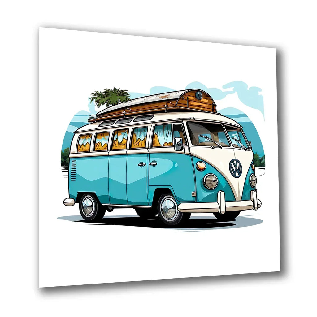 Campingbus VW 8 Wandbild Kunstdruck auf Leinwand | Wandbild Galerie