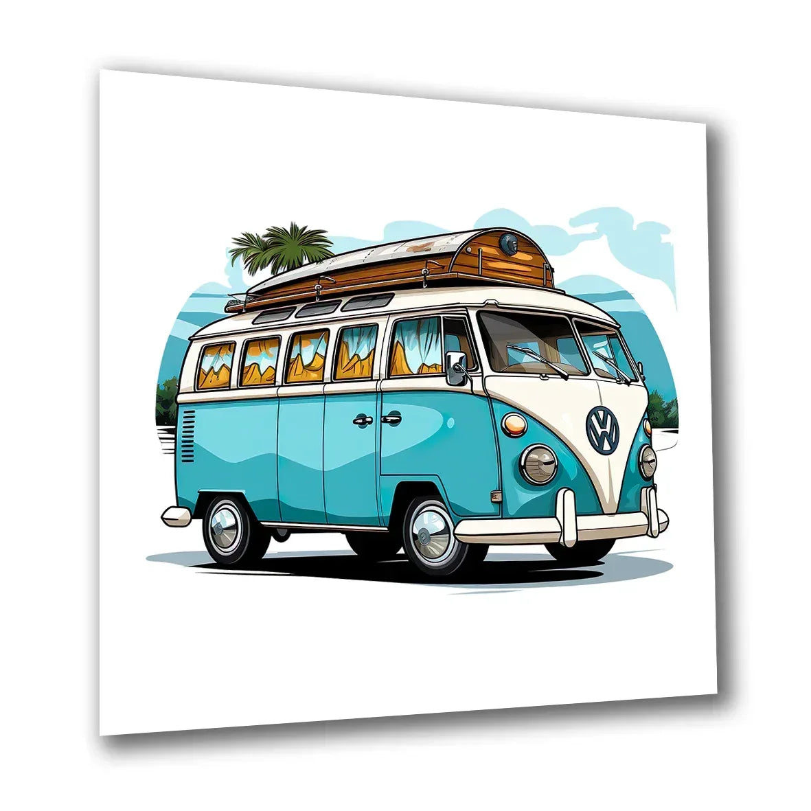 Campingbus VW 8 Wandbild Kunstdruck auf Leinwand | Wandbild Galerie