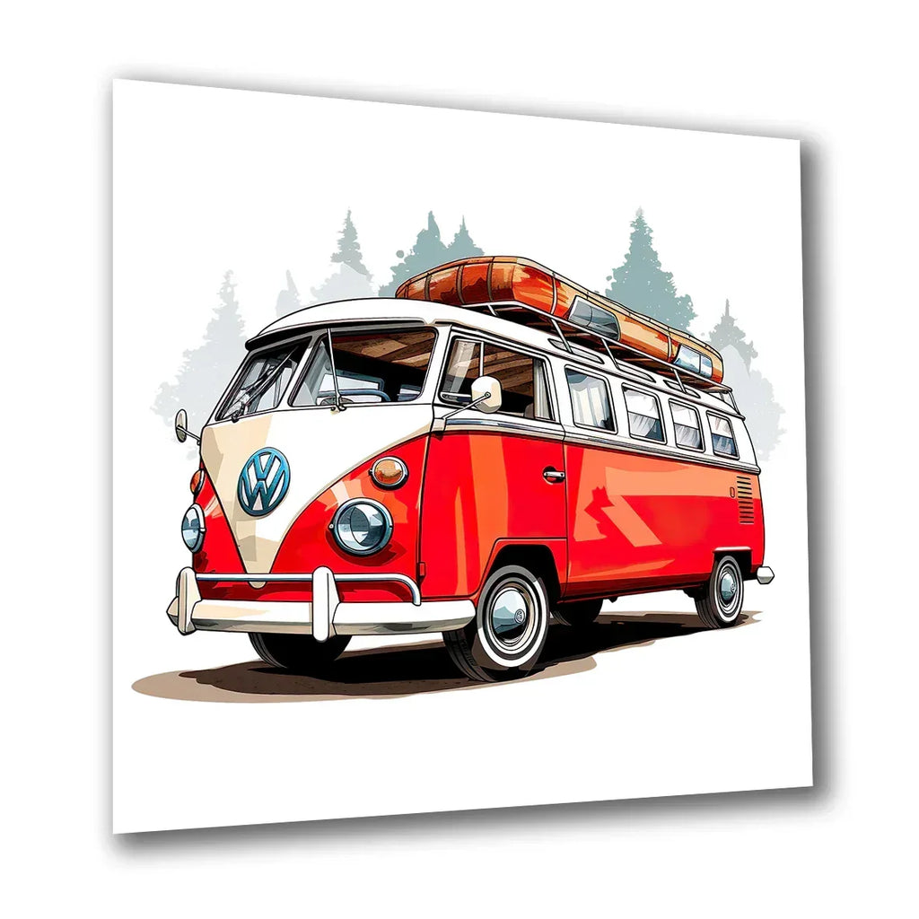 Campingbus VW 10 Wandbild Kunstdruck auf Leinwand | Wandbild Galerie
