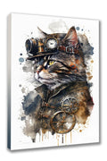 Wandbild Katzen in Steampunk Kunstdruck auf Leinwand direkt zum Aufhängen | Wandbild Galerie
