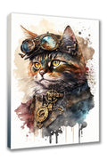 Wandbild Katzen in Steampunk 4 Kunstdruck auf Leinwand direkt zum Aufhängen | Wandbild Galerie