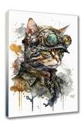 Wandbild Katzen in Steampunk 5 Kunstdruck auf Leinwand direkt zum Aufhängen | Wandbild Galerie