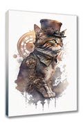 Wandbild Katzen in Steampunk 6 Kunstdruck auf Leinwand direkt zum Aufhängen | Wandbild Galerie