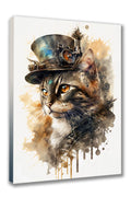Wandbild Katzen in Steampunk 7 Kunstdruck auf Leinwand direkt zum Aufhängen | Wandbild Galerie