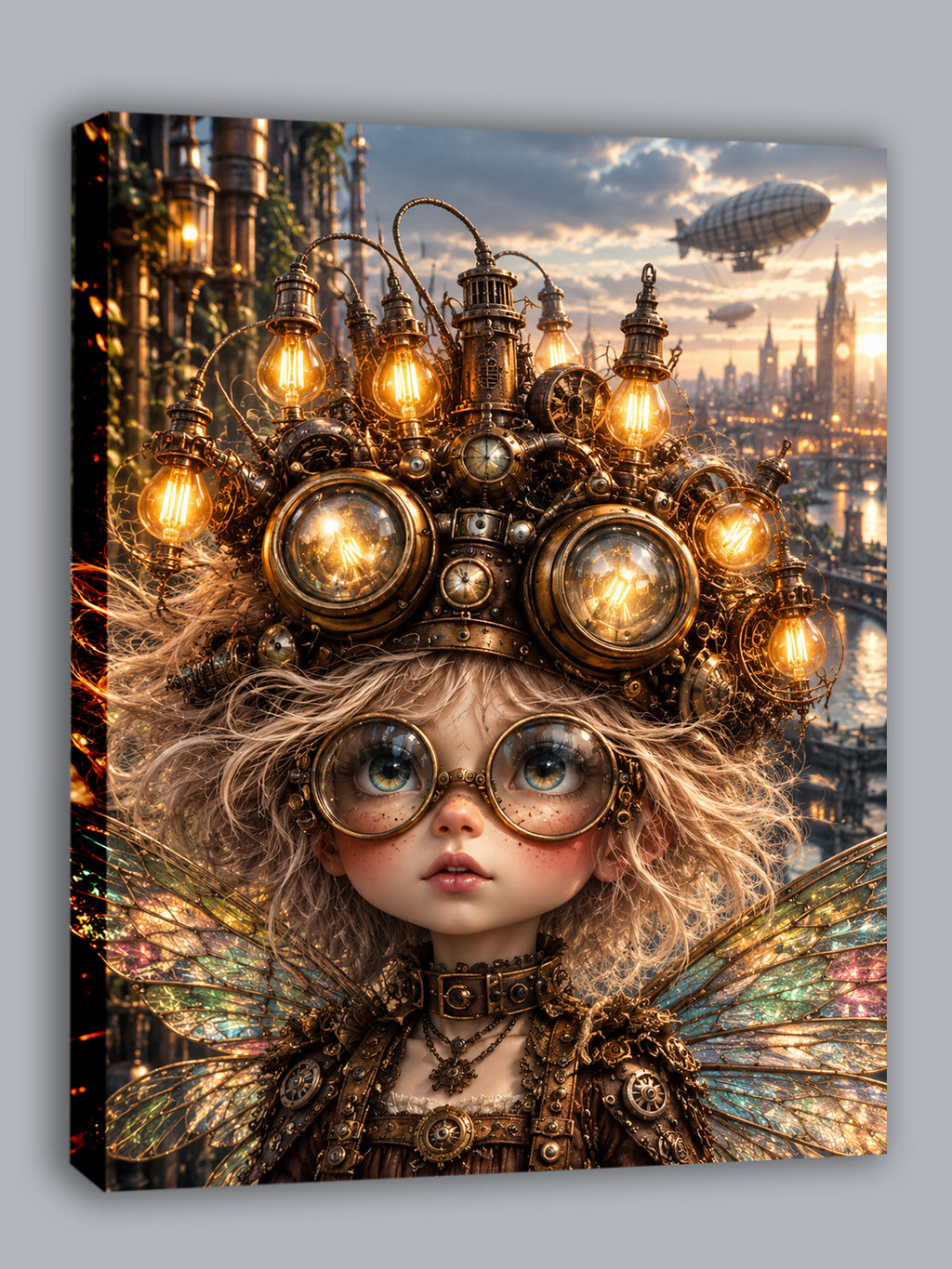 Steampunk Lichtfee – Magisches Wandbild fürs Mädchenzimmer