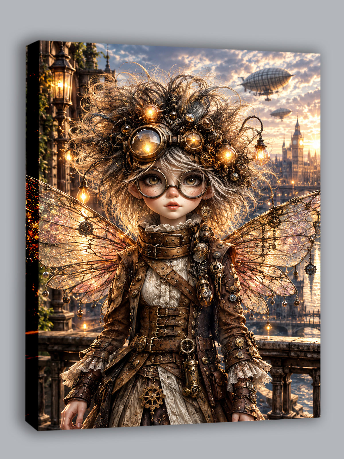 Steampunk Flügelhüterin – Fantasie Wandbild fürs Kinderzimmer