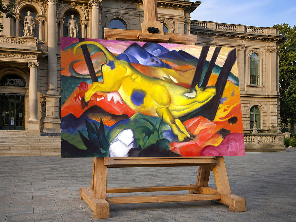 Wandbild Franz Marc Die gelbe Kuh Nr. 5 Kunstdruck auf Leinwand