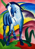 Wandbild Franz Marc Blaues Pferd Kunstdruck auf Leinwand