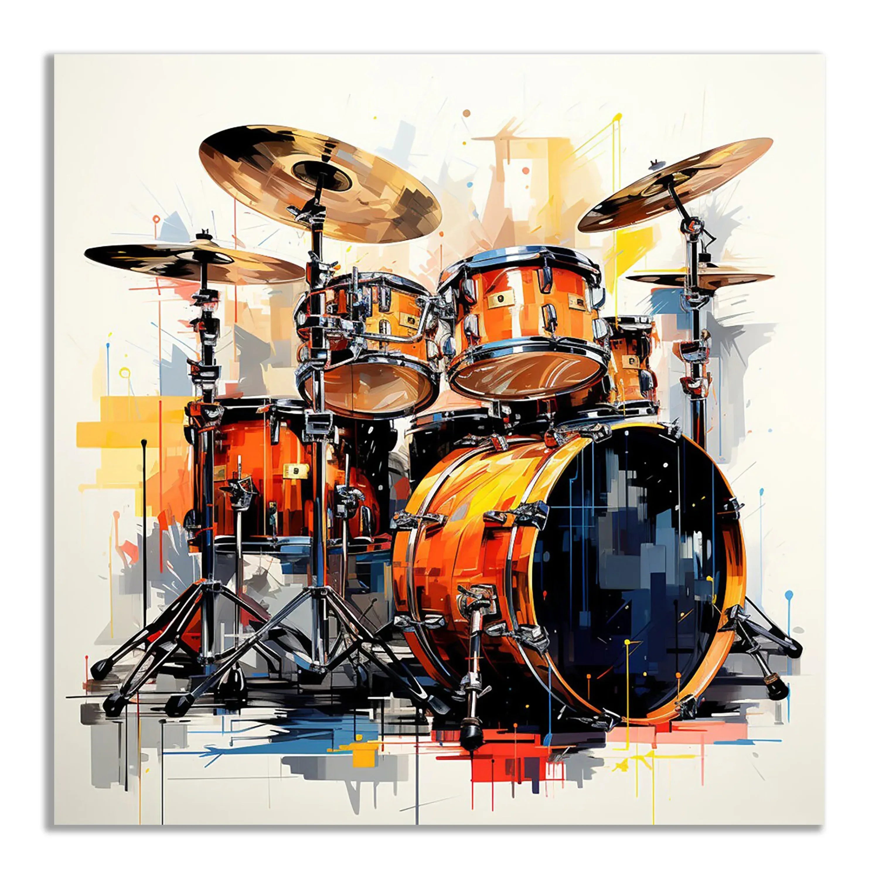 Wandbild Drums Phantasie Kunstdruck auf Leinwand direkt zum Aufhängen | Wandbild Galerie