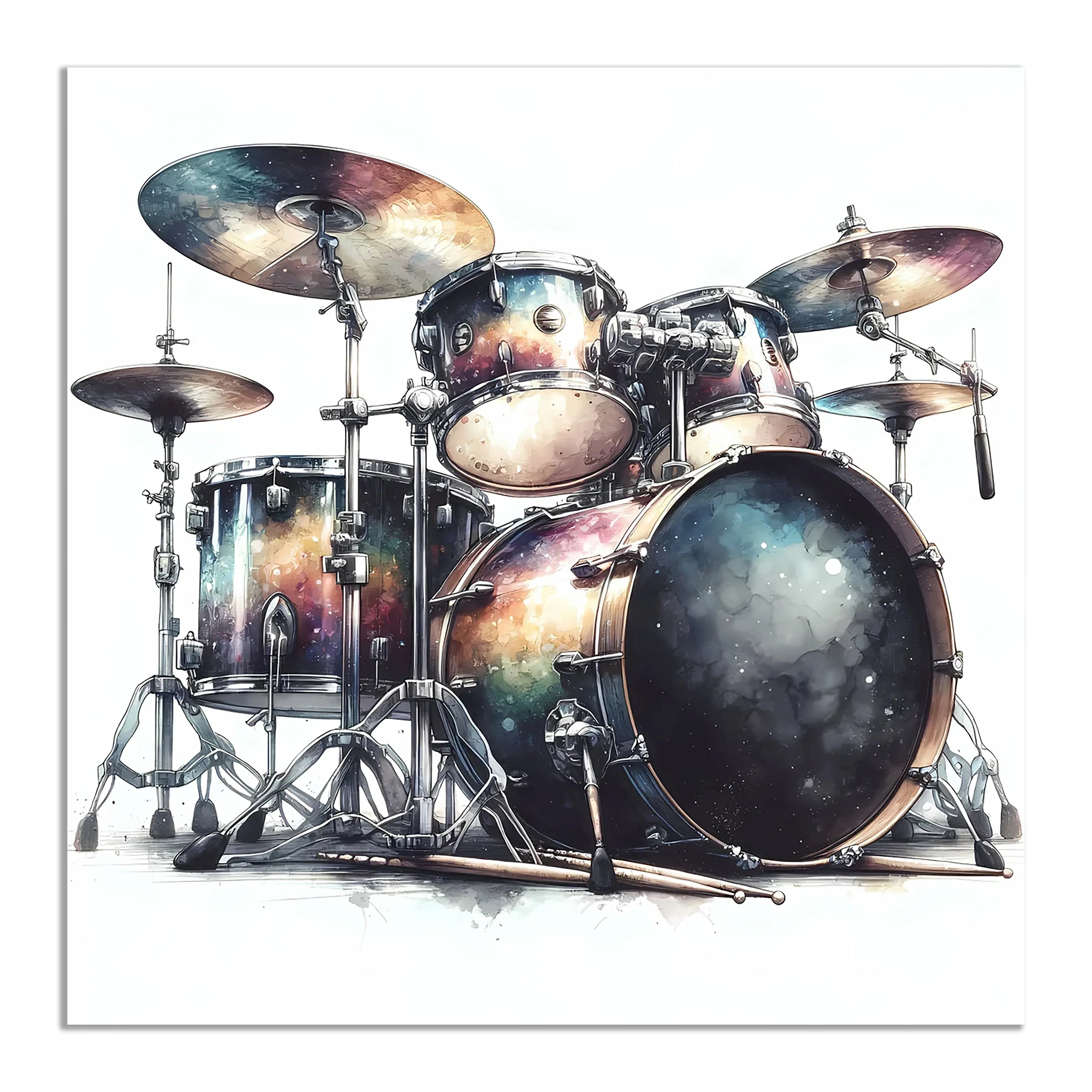 Wandbild Drums Phantasie Kunstdruck auf Leinwand direkt zum Aufhängen | Wandbild Galerie