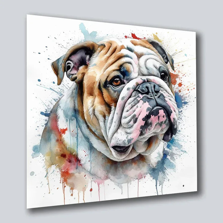 Bulldogge englisch 10 Wandbild Kunstdruck auf Leinwand | Wandbild Galerie