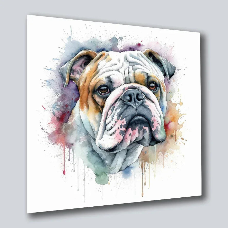Bulldogge englisch 8 Wandbild Kunstdruck auf Leinwand | Wandbild Galerie
