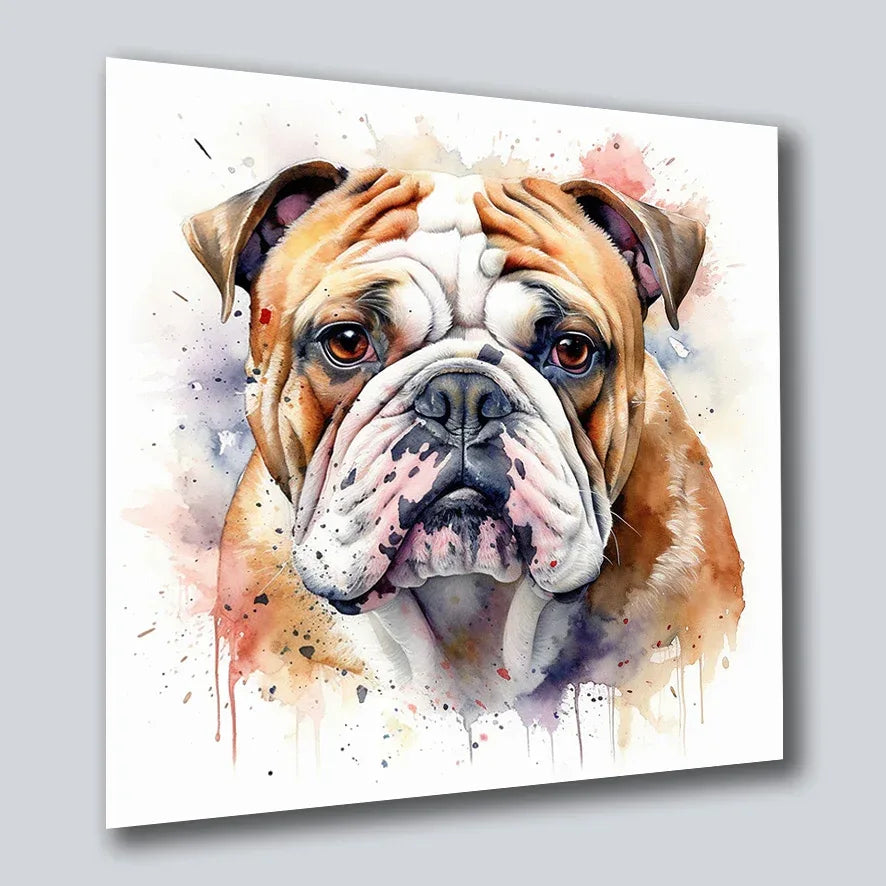 Bulldogge englisch 9 Wandbild Kunstdruck auf Leinwand | Wandbild Galerie