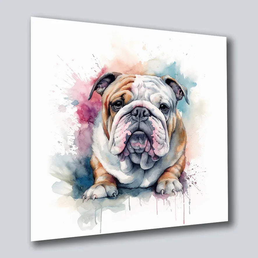 Bulldogge englisch 7 Wandbild Kunstdruck auf Leinwand | Wandbild Galerie