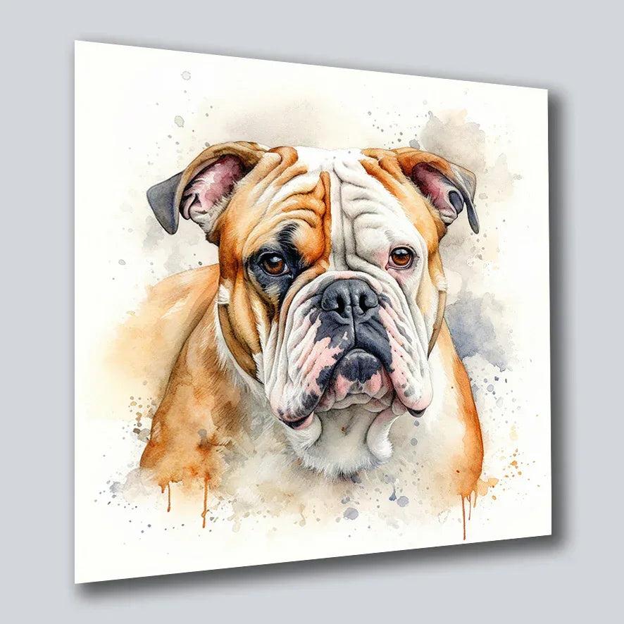 Bulldogge englisch 5 Wandbild Kunstdruck auf Leinwand | Wandbild Galerie