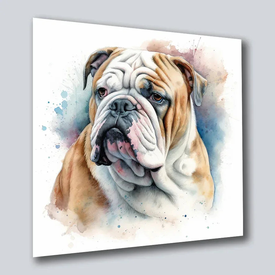 Bulldogge englisch 4 Wandbild Kunstdruck auf Leinwand | Wandbild Galerie