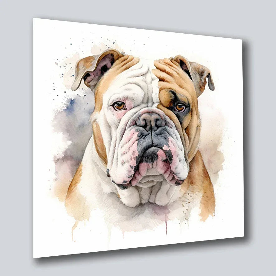 Bulldogge englisch 3 Wandbild Kunstdruck auf Leinwand | Wandbild Galerie