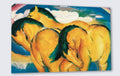 Wandbild Franz Marc Die kleinen gelben Pferde Kunstdruck auf Leinwand