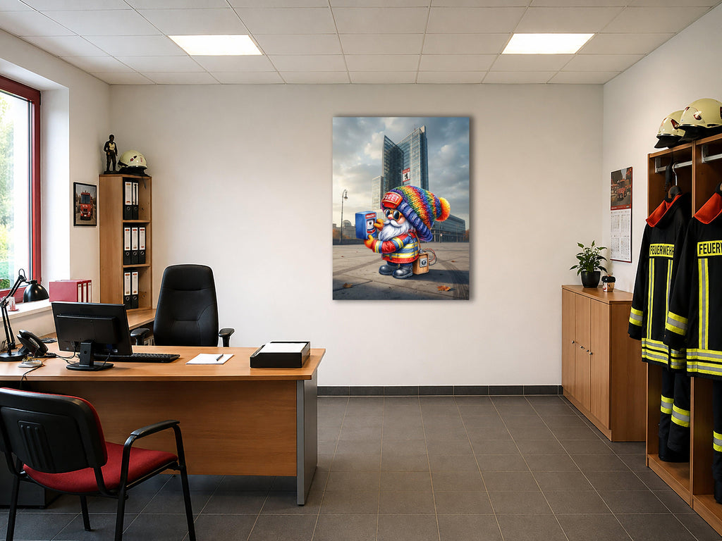 Feuerwehr Wichtel Berlin Notruf Meldekasten Kunstdruck auf Leinwand