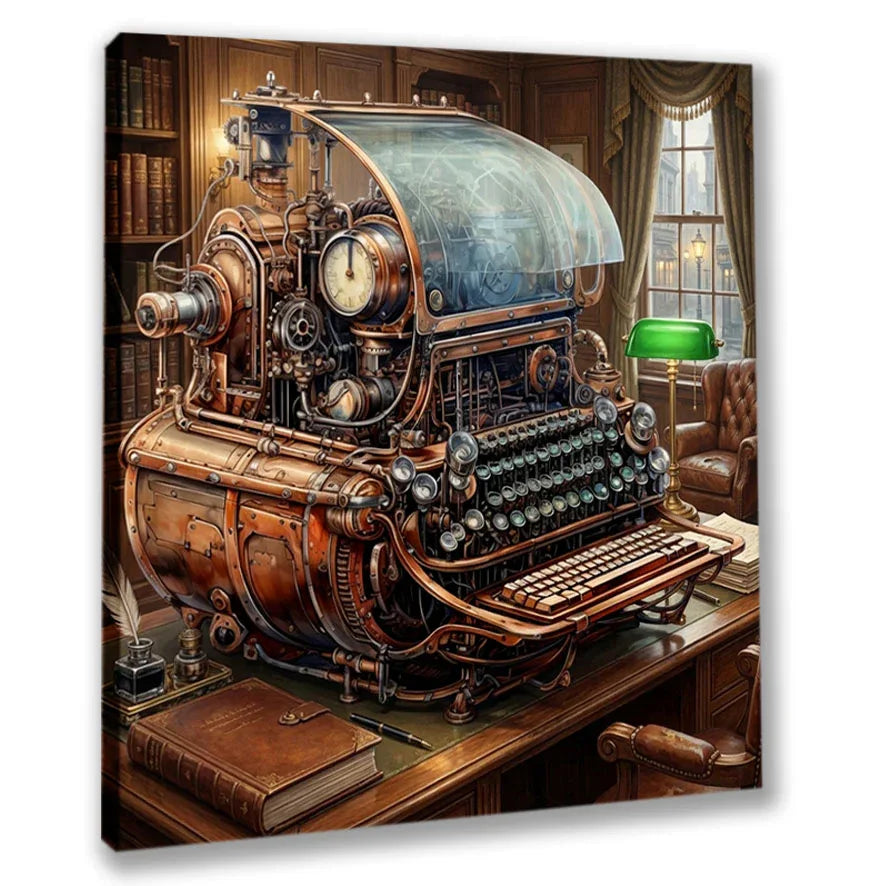 Wandbild Computer Steampunk 8 Kunstdruck auf Leinwand | Wandbild Galerie