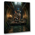 Wandbild Ratte Steampunk Kunstdruck auf Leinwand direkt zum Aufhängen | Wandbild Galerie