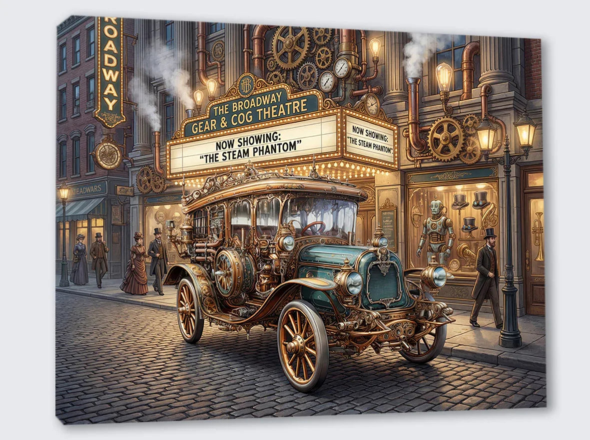 Wandbild Steampunk Oldtimer 5 Kunstdruck auf Leinwand | Wandbild Galerie
