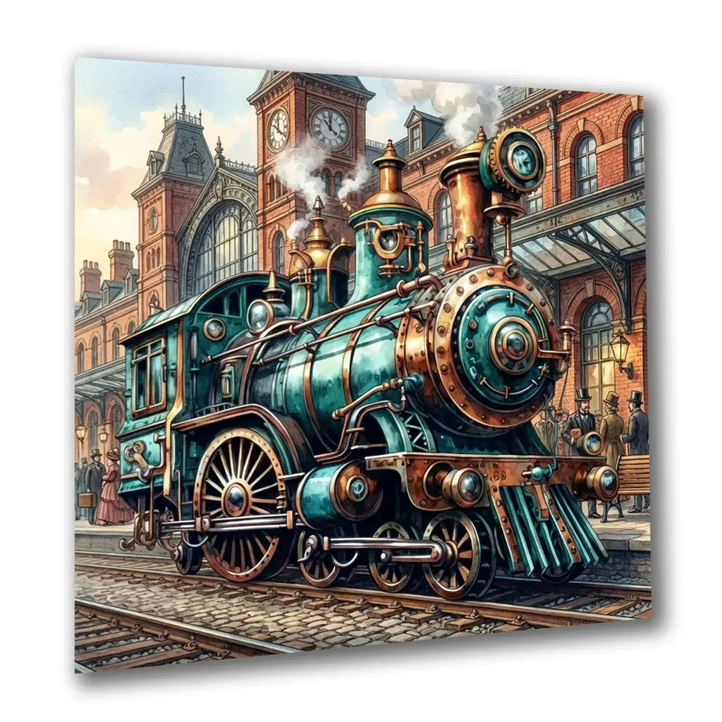Lokomotive Steampunk 6 Wandbild Kunstdruck auf Leinwand | Wandbild Galerie