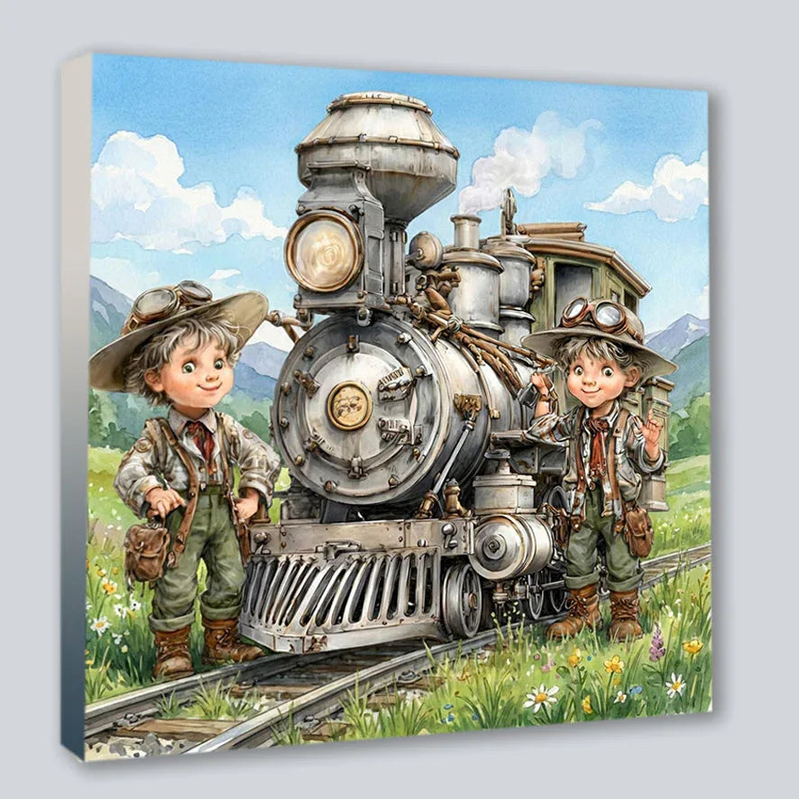 Wandbild Vintage Kids 7 Kunstdruck auf Leinwand | Wandbild Galerie
