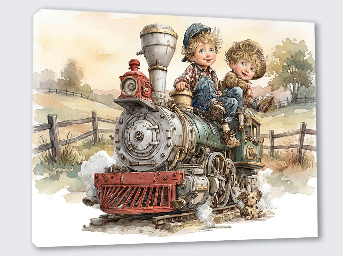 Wandbild Vintage Kids 9 Kunstdruck auf Leinwand | Wandbild Galerie