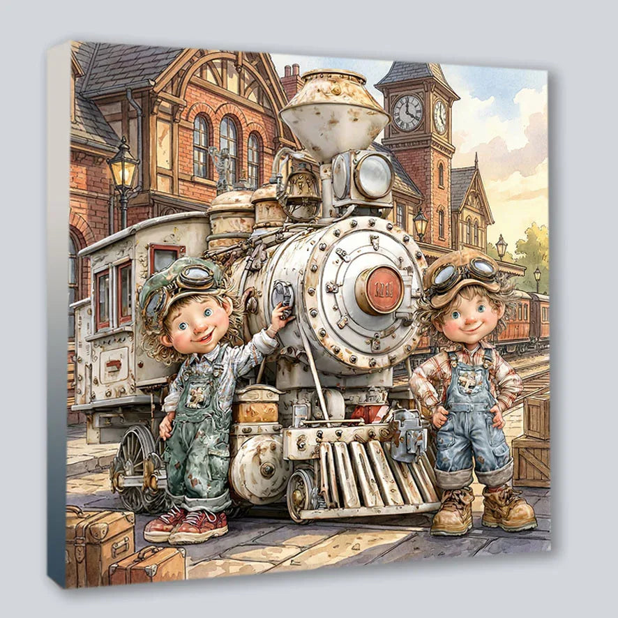 Wandbild Vintage Kids 6 Kunstdruck auf Leinwand | Wandbild Galerie